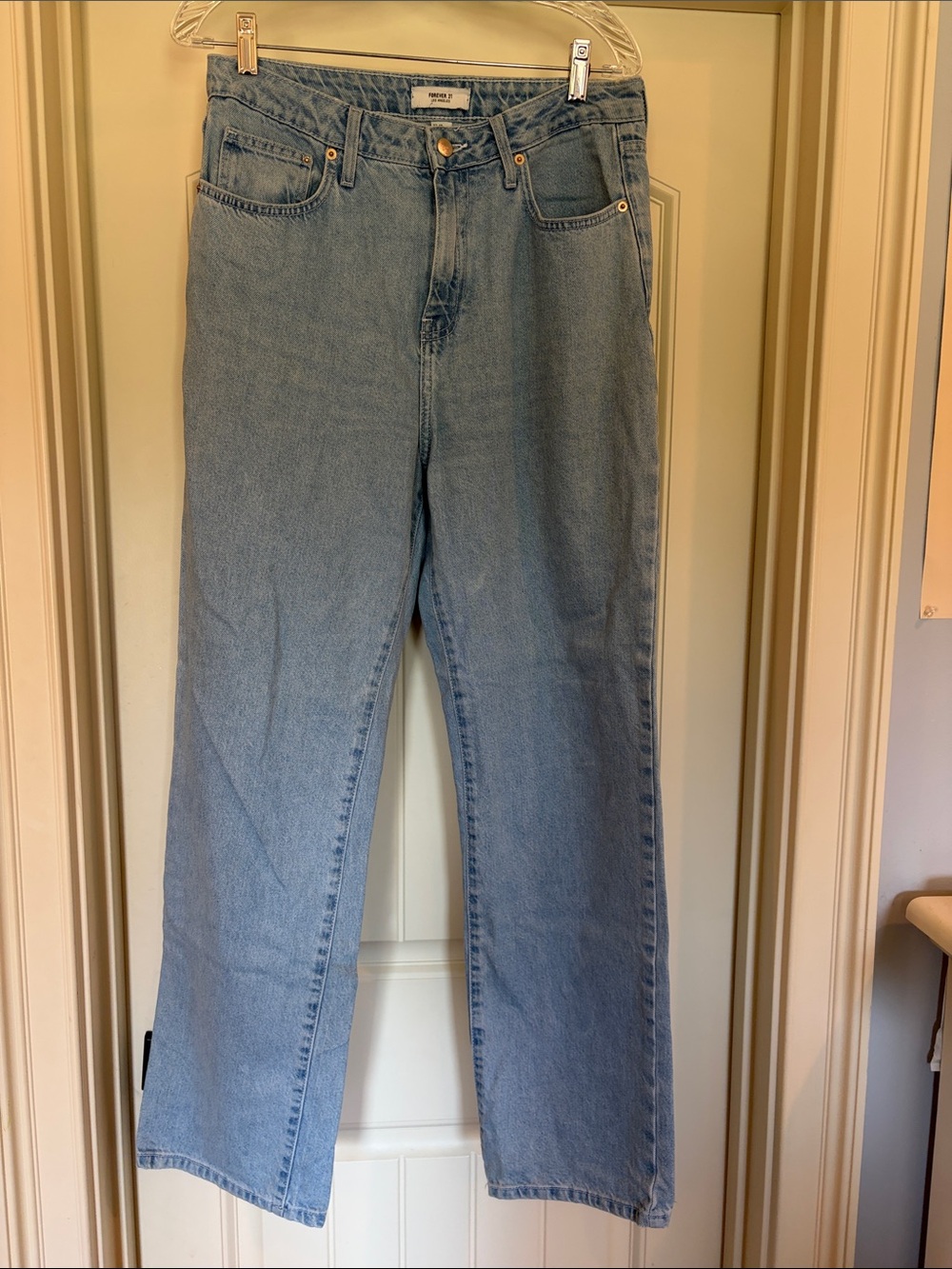 Forever 21 Light Wash Straight Leg Jeans